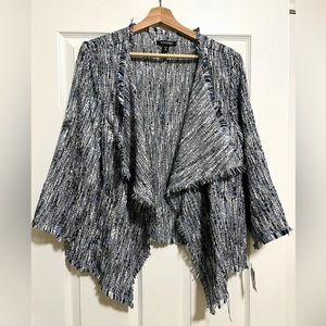 Roz & Ali Blue Fringe Blazer 1X NWT
